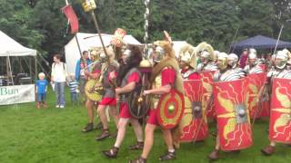 Roman Reenactment at the Amphitheatre in Caerleon Marching In [upl. by Honor]