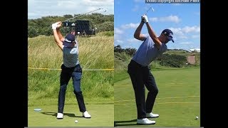 Justin Thomas golf swing  Long Iron faceon amp downtheline July 2017 [upl. by Hearn]