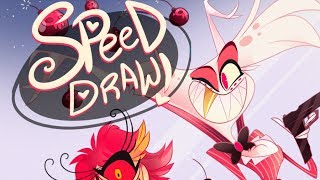 SPEED DRAW Kaboom Jokesters Hazbin Hotel Vivziepop [upl. by Akerehs]