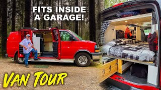 VAN LIFE DIY  Retired Electrician Builds Out Custom GMC Campervan [upl. by Nosiddam]