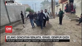 Jelang Gencatan Senjata Israel Gempur Gaza [upl. by Chandless]