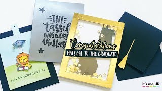 4 Easy DIY Graduation Card Ideas  Tutorial for Handmade Graduation Cards [upl. by Tanner]