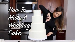 How To Make A Wedding Cake At Home  CHELSWEETS [upl. by Larochelle]