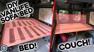 The Best DIY Van Bed From One Sheet Of Plywood  Weekender Camper Van Part 2 [upl. by Okun849]