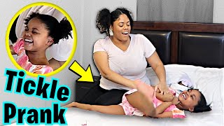 Hilarious TICKLE PRANK on daughter [upl. by Meta]