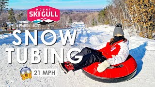 Epic SNOW TUBING  21 mph on the longest tubing run in Minnesota  Mount Ski Gull [upl. by Yanetruoc281]