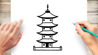 How to Draw Pagoda [upl. by Tade812]