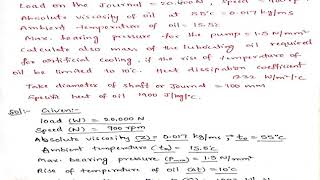 Problem on Journal bearing Design using data book [upl. by Noslen]