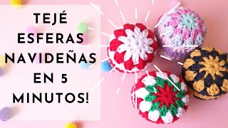 ¿Cómo tejer esferas navideñas en 5 minutos  Navidad DIY  Ganchillo  Crochet [upl. by Lindemann]