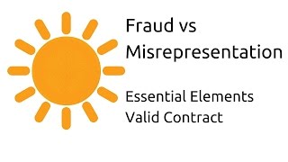 Fraud vs Misrepresentation  Other Essential Elements of a Valid Contract  CA CPT  CS amp CMA [upl. by Florence]