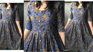 DIY Front Open Kurti Cutting and Stitching Front Button Placket Kurti cutting and stitching [upl. by Booze809]