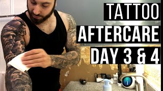 How To Treat A New Tattoo Healing ProcessAftercare DAY 3 amp 4 [upl. by Gnahc496]