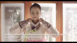 How to wear HanbokKorean traditional clothes for women [upl. by Ellehcen]