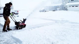 8 Inches Of Satisfying Snow Removal  Toro 821 Commercial Snowblower [upl. by Notgnirrac705]