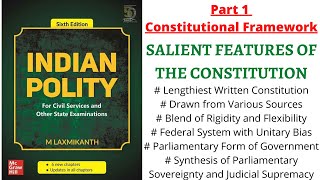 V5 Salient Features of Indian Constitution Part 1 Indian Polity [upl. by Alyakem]