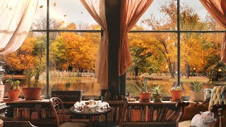 Cozy Autumn Cafe Ambience ASMR Relaxing Fall Nature Sounds for Studying Relaxation Sleep [upl. by Ahseki141]