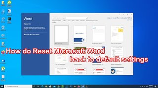 How to reset Microsoft word to default settings [upl. by Ylrebmek]