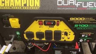 Champion 9000w Dual Fuel Propane Gasoline Generator [upl. by Nyrat]