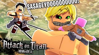 ATTACK ON TITAN EN ROBLOX termine siendo comida de titan 😭👌 [upl. by Revlys]