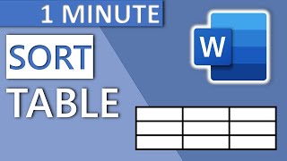 Word Table Sort descendingascendingalphabetically [upl. by Rame439]